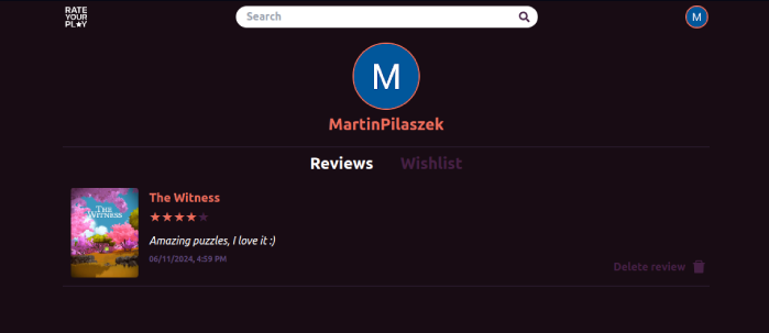 Rate your play profile page